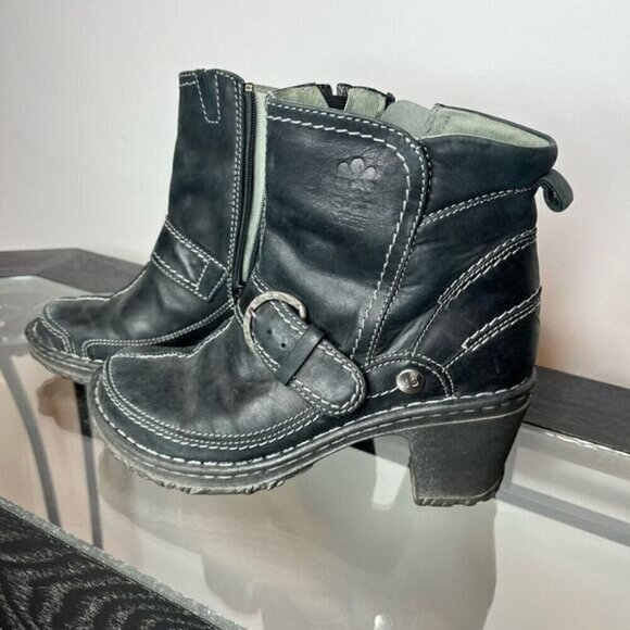 Josef Seibel Women’s Size 38 Spirit of Nature Dark Grey Leather Moto Style Boot - Picture 4 of 15